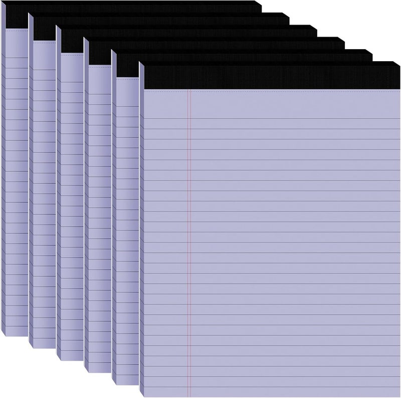 Ciphyfee 6pcs Legal Pads 8.5 x 11,Notepads 8.5 x 11 Inch, 30 Sheets/Pack, Purple Note Pads Clear Print Writing Pads of Paper, Perforate Wide Ruled Lined with Sturdy Back for Office, Business & School Supplies - Image 1